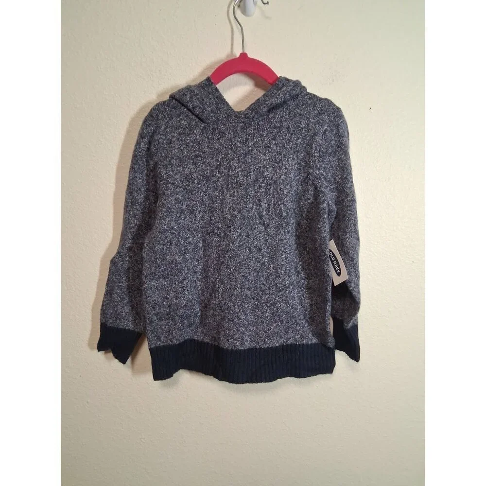 NWT Old Navy Sweater Hoodie Knit Casual Winter Blue Size 4T